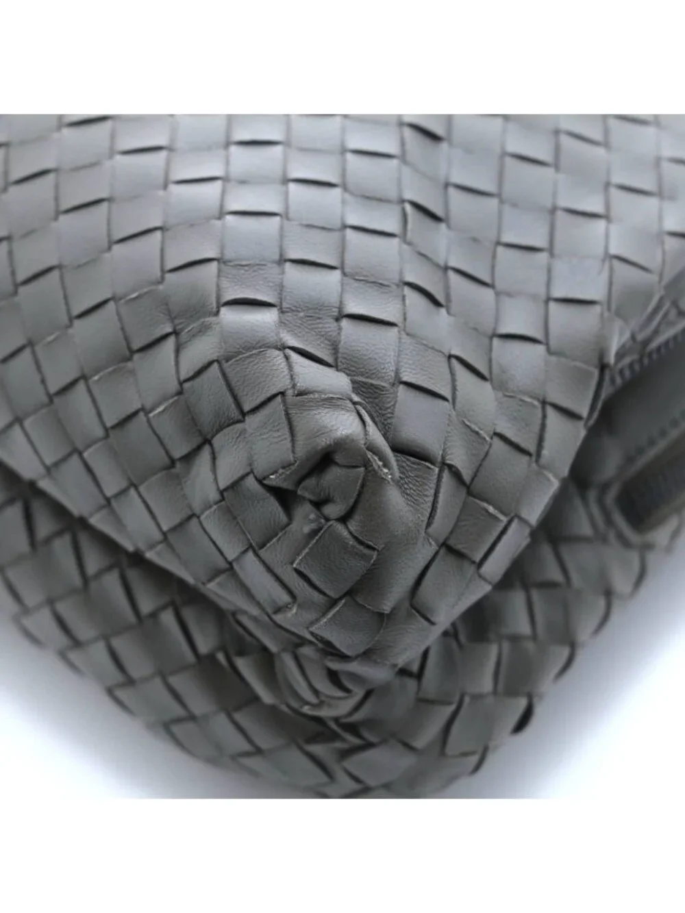Bottega Veneta Intrecciato Handbag Khaki Leather